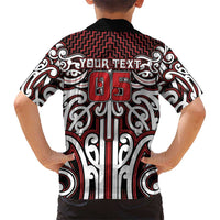 Custom Aotearoa Ngapuhi Kid Hawaiian Shirt Maori Tribal Pattern Mix Poutama LT05 - Polynesian Pride