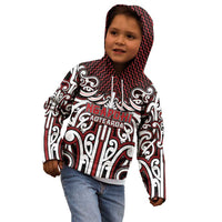 Custom Aotearoa Ngapuhi Kid Hoodie Maori Tribal Pattern Mix Poutama