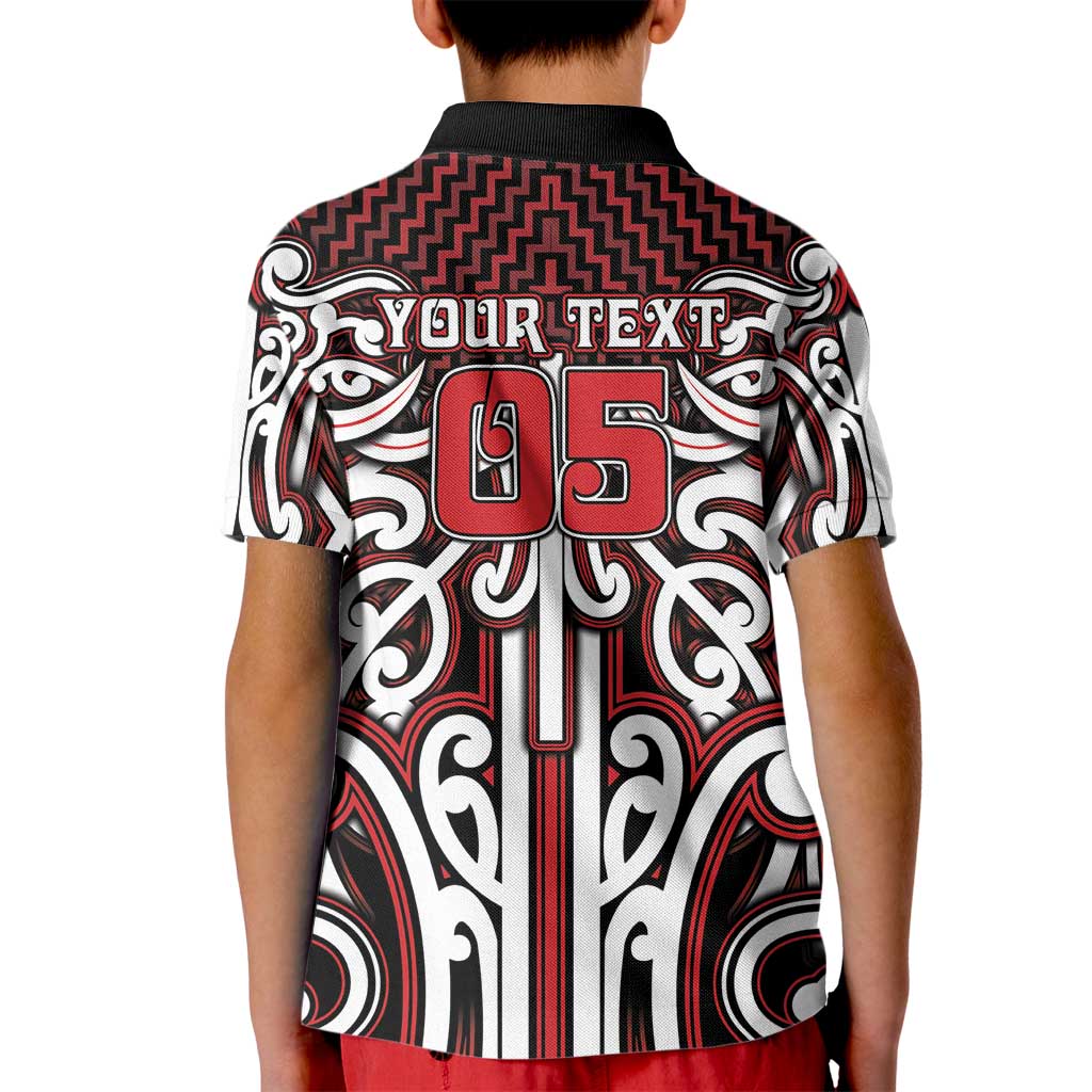 Custom Aotearoa Ngapuhi Kid Polo Shirt Maori Tribal Pattern Mix Poutama LT05 - Polynesian Pride