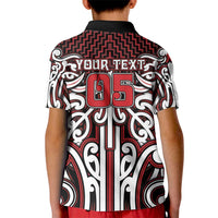 Custom Aotearoa Ngapuhi Kid Polo Shirt Maori Tribal Pattern Mix Poutama LT05 - Polynesian Pride
