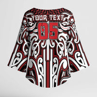 Custom Aotearoa Ngapuhi Kimono Sleeve Blouse Maori Tribal Pattern Mix Poutama