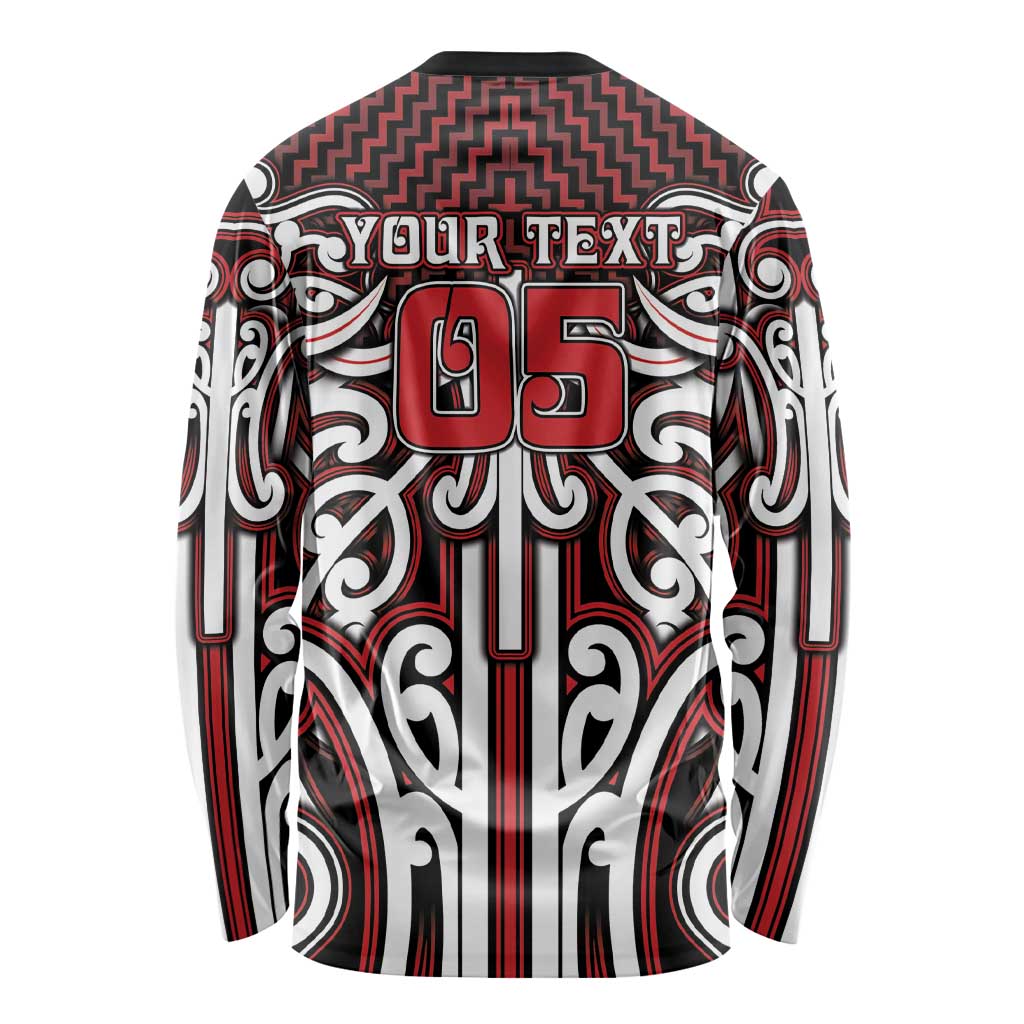 Custom Aotearoa Ngapuhi Long Sleeve Shirt Maori Tribal Pattern Mix Poutama