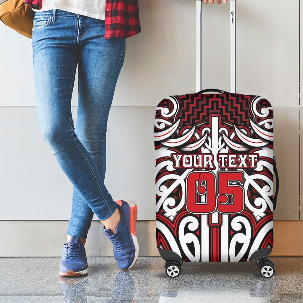Custom Aotearoa Ngapuhi Luggage Cover Maori Tribal Pattern Mix Poutama