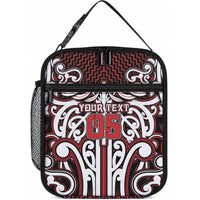 Custom Aotearoa Ngapuhi Lunch Bag Maori Tribal Pattern Mix Poutama LT05 10.2 × 8.3 × 4.3 inch Red - Polynesian Pride
