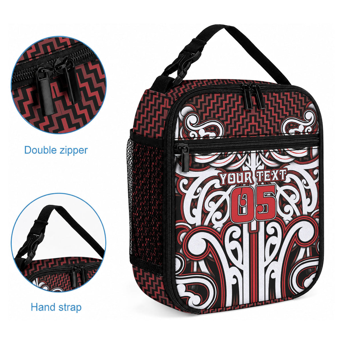 Custom Aotearoa Ngapuhi Lunch Bag Maori Tribal Pattern Mix Poutama LT05 - Polynesian Pride