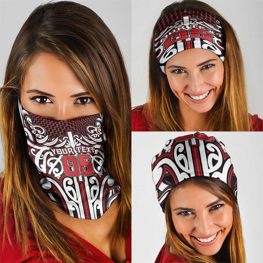 Custom Aotearoa Ngapuhi Neck Gaiter Maori Tribal Pattern Mix Poutama
