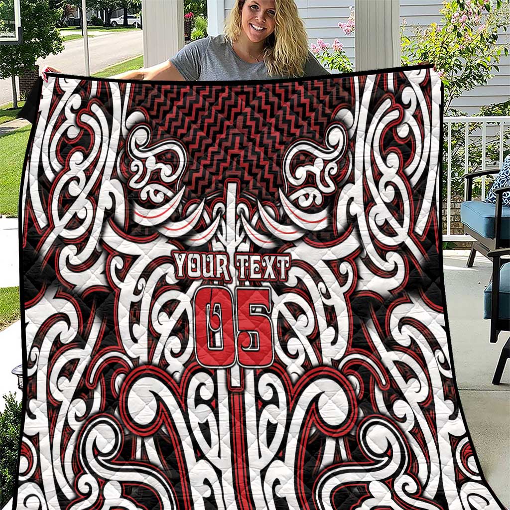 Custom Aotearoa Ngapuhi Quilt Maori Tribal Pattern Mix Poutama