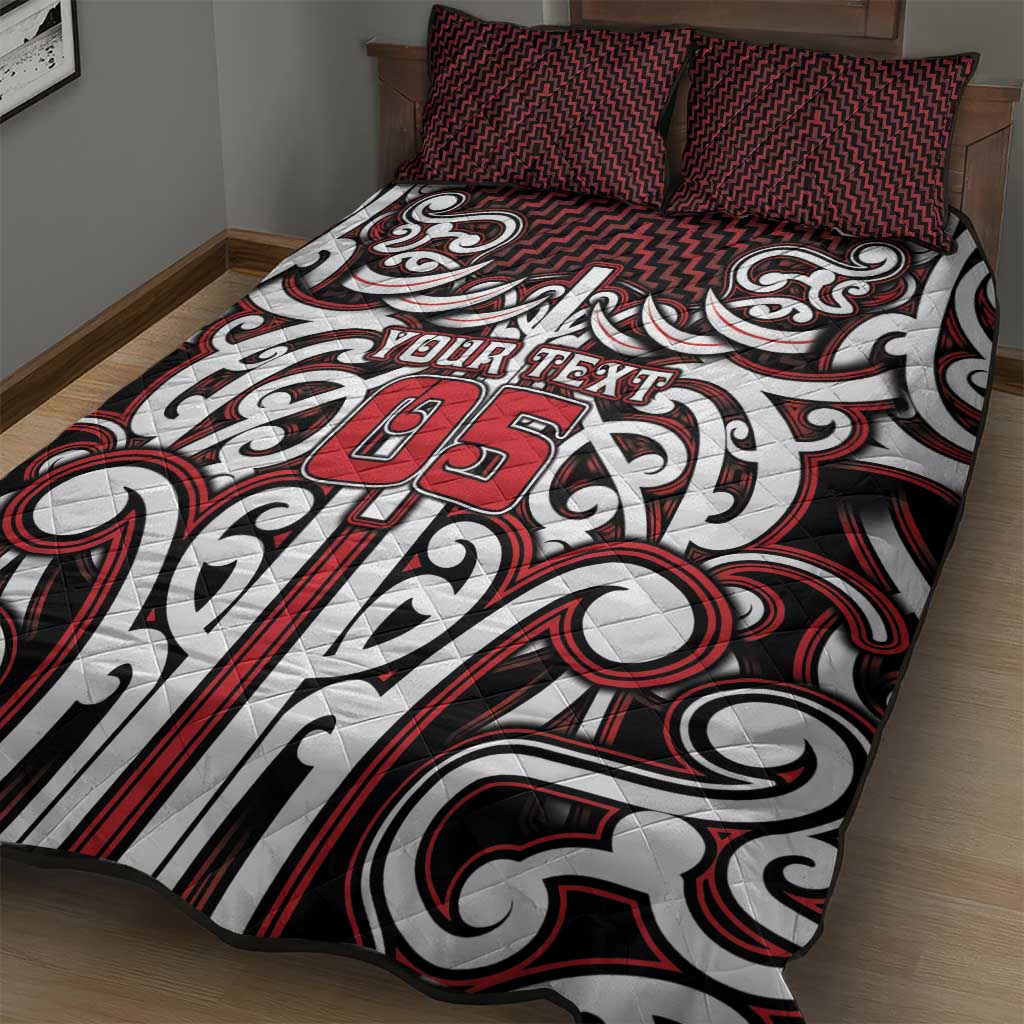 Custom Aotearoa Ngapuhi Quilt Bed Set Maori Tribal Pattern Mix Poutama