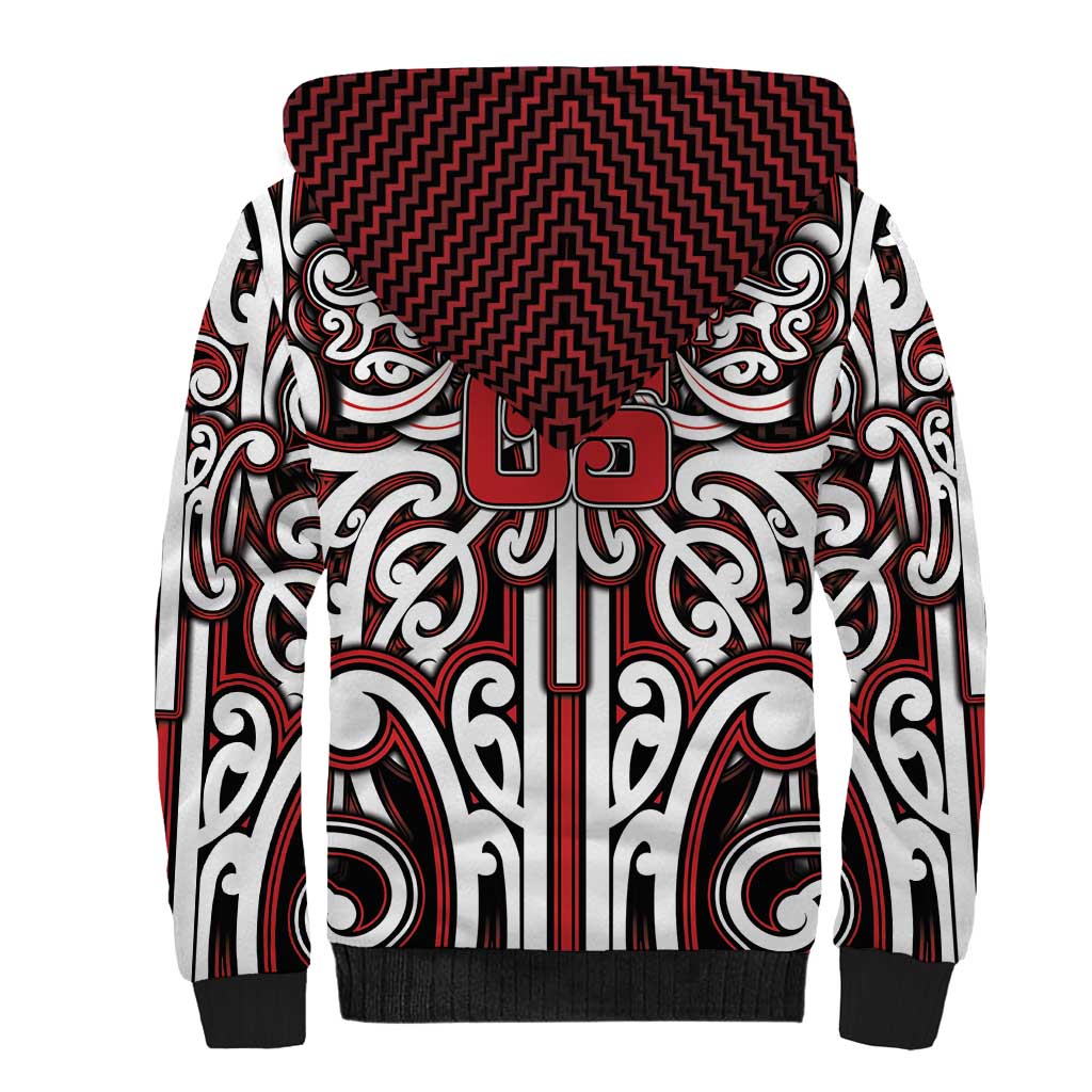Custom Aotearoa Ngapuhi Sherpa Hoodie Maori Tribal Pattern Mix Poutama LT05 - Polynesian Pride