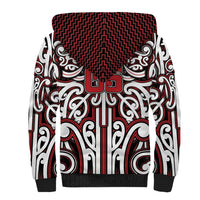 Custom Aotearoa Ngapuhi Sherpa Hoodie Maori Tribal Pattern Mix Poutama LT05 - Polynesian Pride