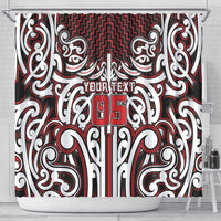 Custom Aotearoa Ngapuhi Shower Curtain Maori Tribal Pattern Mix Poutama