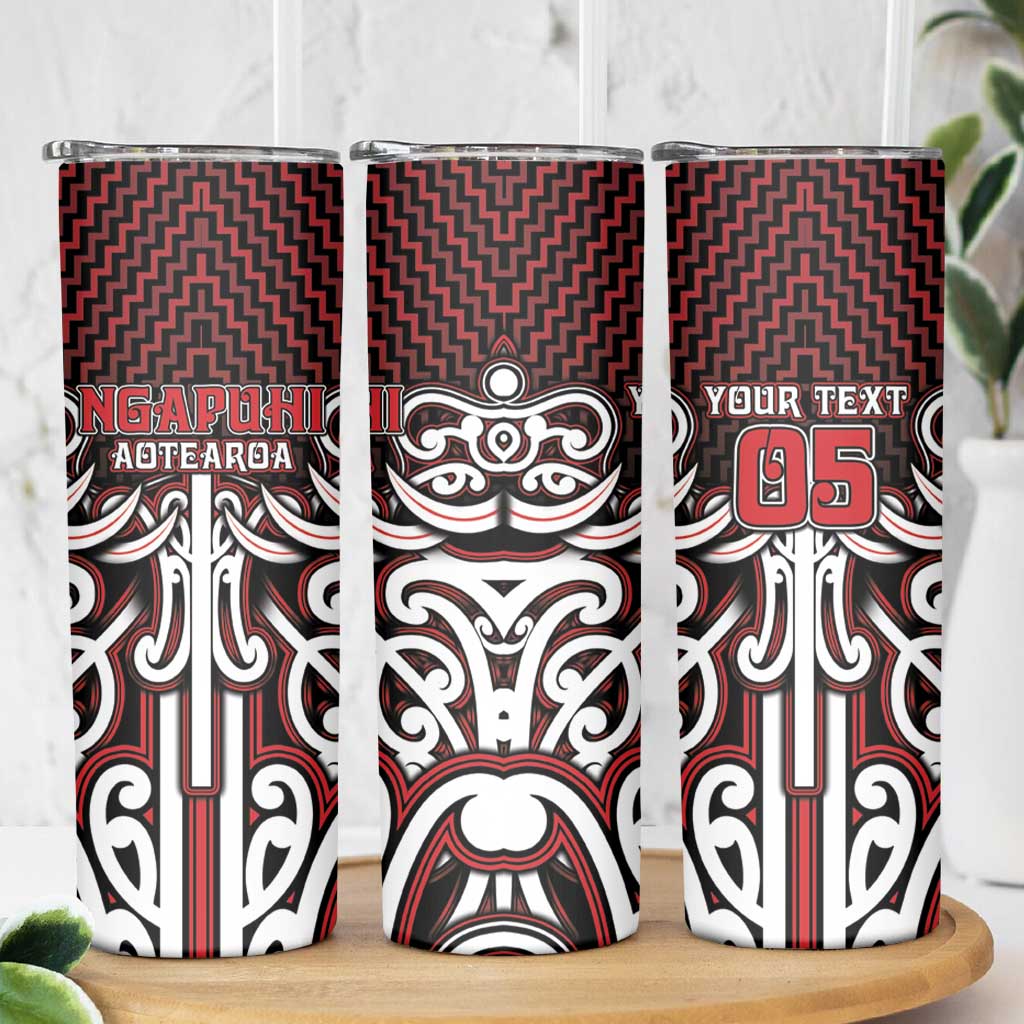 Custom Aotearoa Ngapuhi Skinny Tumbler Maori Tribal Pattern Mix Poutama