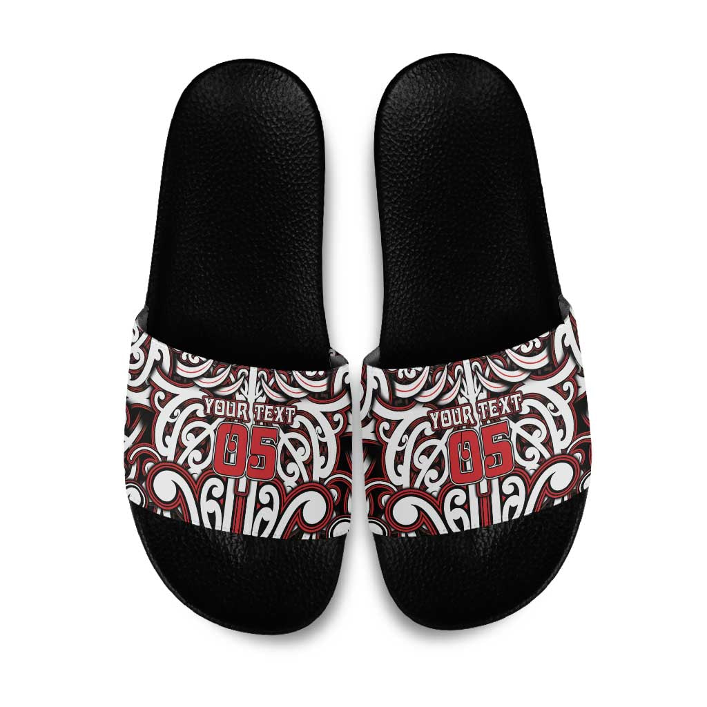 Custom Aotearoa Ngapuhi Slide Sandals Maori Tribal Pattern Mix Poutama
