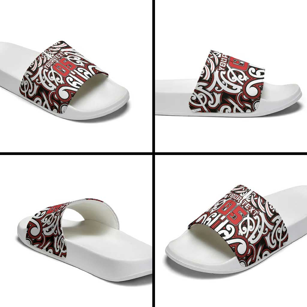 Custom Aotearoa Ngapuhi Slide Sandals Maori Tribal Pattern Mix Poutama