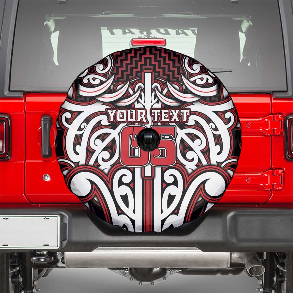 Custom Aotearoa Ngapuhi Spare Tire Cover Maori Tribal Pattern Mix Poutama