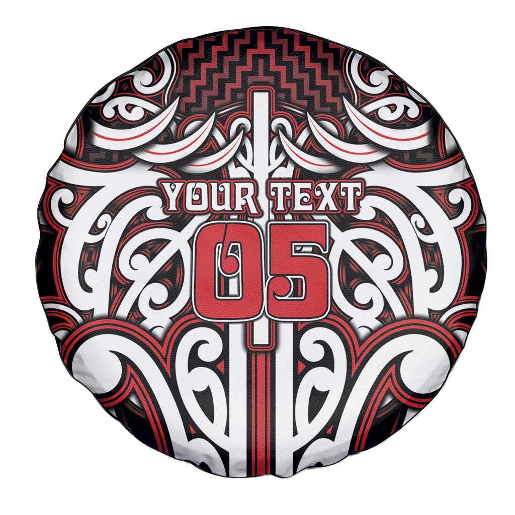 Custom Aotearoa Ngapuhi Spare Tire Cover Maori Tribal Pattern Mix Poutama