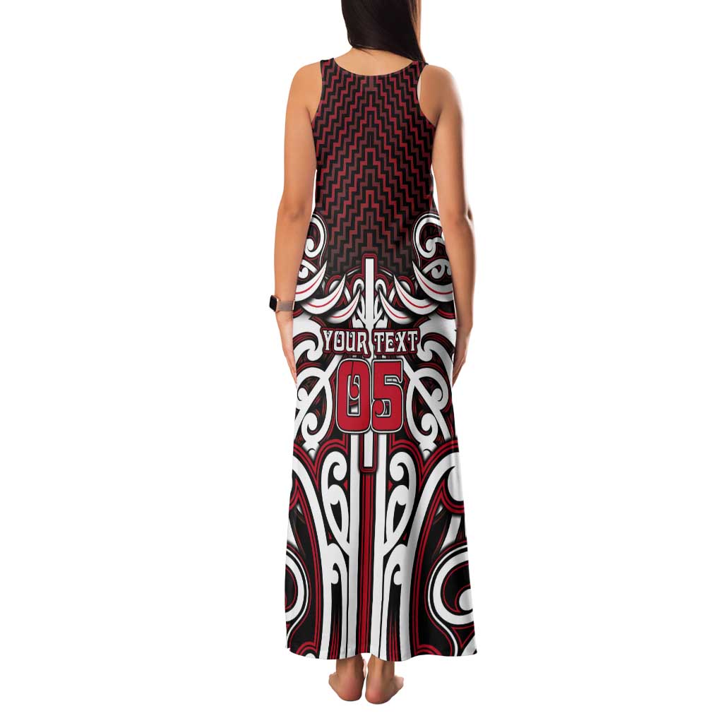Custom Aotearoa Ngapuhi Tank Maxi Dress Maori Tribal Pattern Mix Poutama LT05 - Polynesian Pride