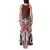 Custom Aotearoa Ngapuhi Tank Maxi Dress Maori Tribal Pattern Mix Poutama LT05 - Polynesian Pride