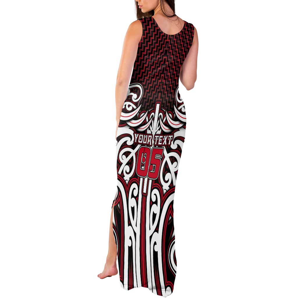 Custom Aotearoa Ngapuhi Tank Maxi Dress Maori Tribal Pattern Mix Poutama LT05 - Polynesian Pride