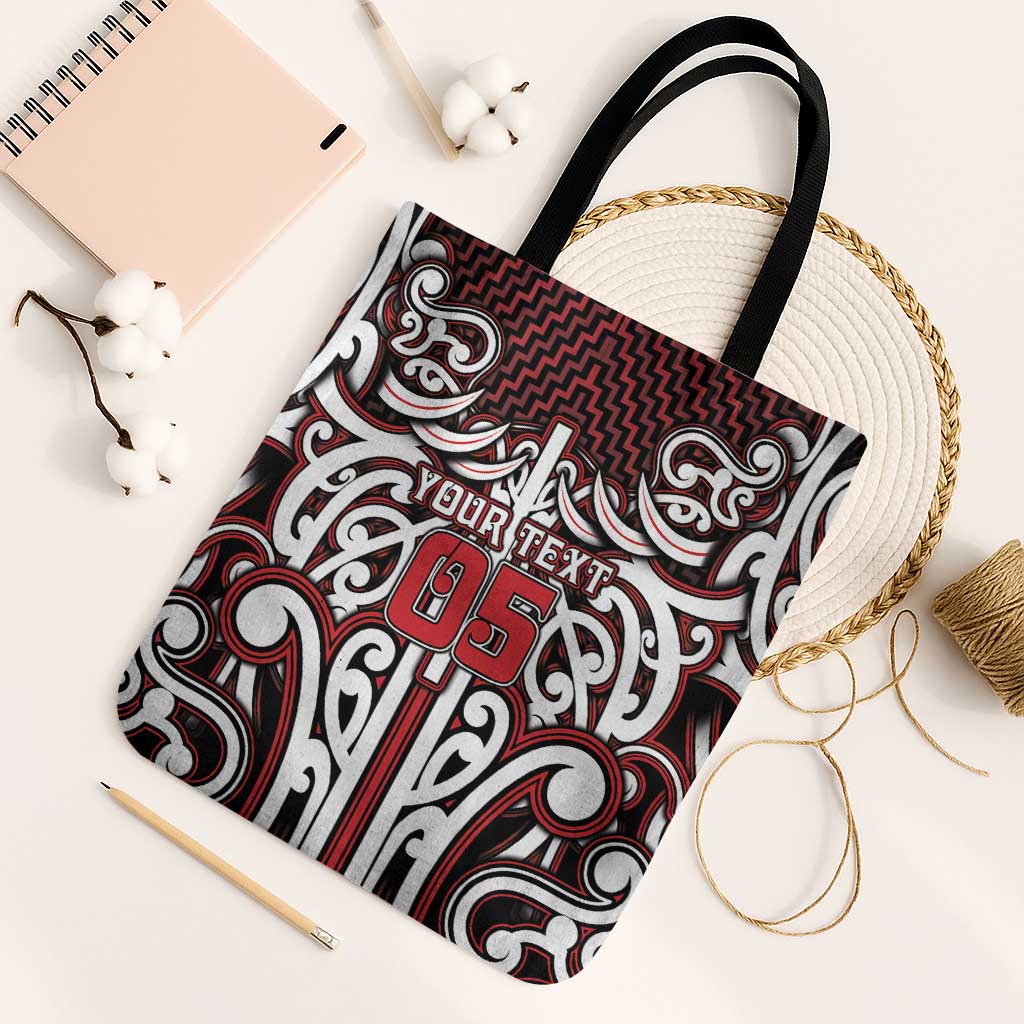 Custom Aotearoa Ngapuhi Tote Bag Maori Tribal Pattern Mix Poutama