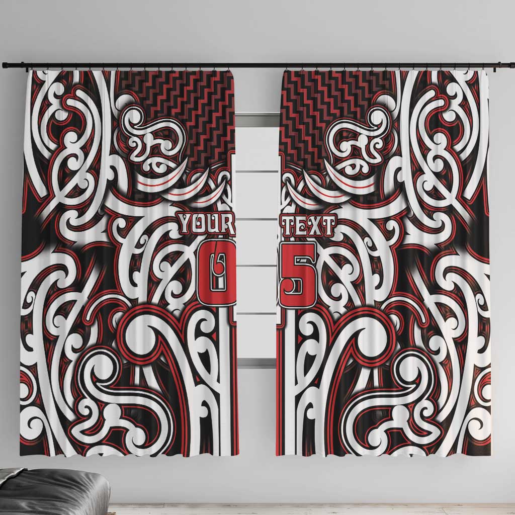 Custom Aotearoa Ngapuhi Window Curtain Maori Tribal Pattern Mix Poutama