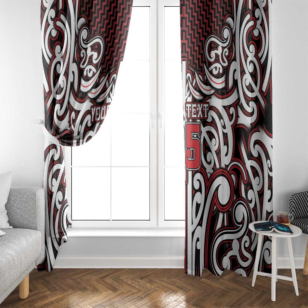 Custom Aotearoa Ngapuhi Window Curtain Maori Tribal Pattern Mix Poutama