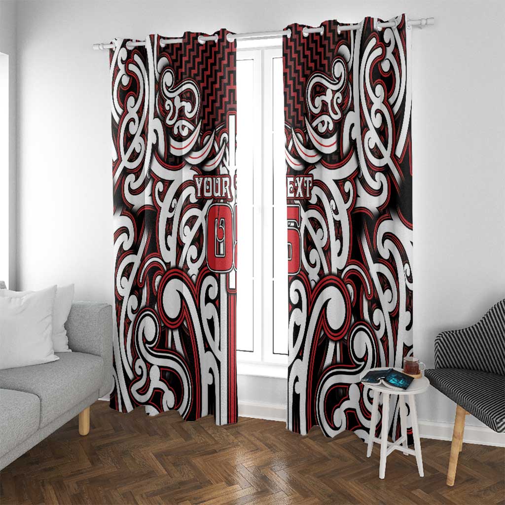 Custom Aotearoa Ngapuhi Window Curtain Maori Tribal Pattern Mix Poutama