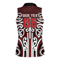 Custom Aotearoa Ngapuhi Women Sleeveless Polo Shirt Maori Tribal Pattern Mix Poutama LT05 - Polynesian Pride