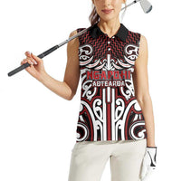 Custom Aotearoa Ngapuhi Women Sleeveless Polo Shirt Maori Tribal Pattern Mix Poutama LT05 - Polynesian Pride