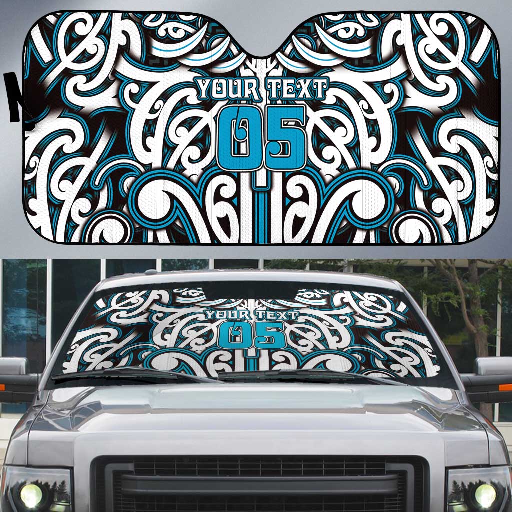 Custom Aotearoa Ngati Porou Auto Sun Shade Maori Tribal Pattern Mix Poutama