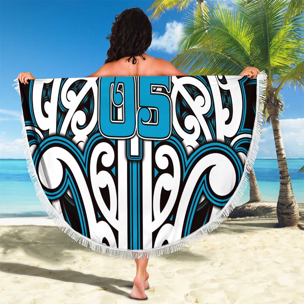 Custom Aotearoa Ngati Porou Beach Blanket Maori Tribal Pattern Mix Poutama