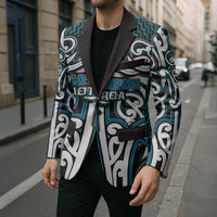 Custom Aotearoa Ngati Porou Blazer Maori Tribal Pattern Mix Poutama