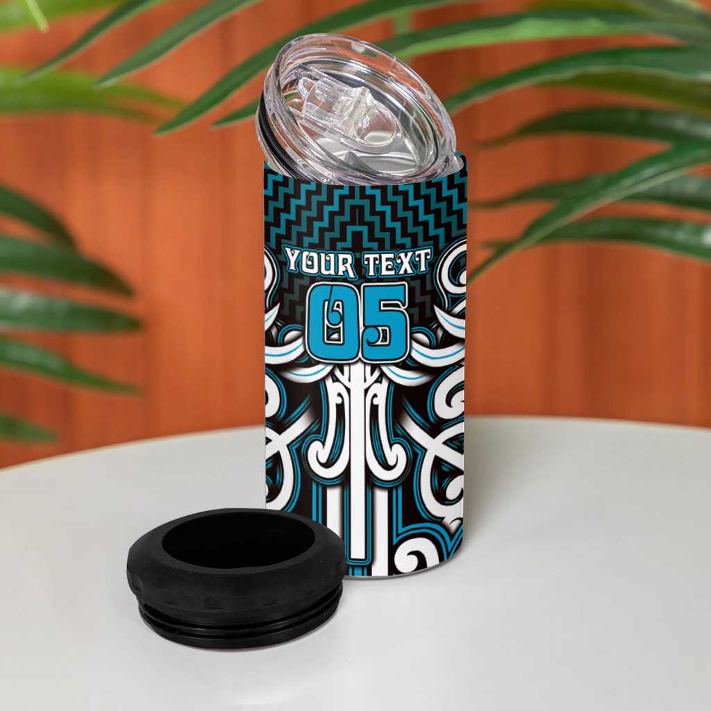 Custom Aotearoa Ngati Porou 4 in 1 Can Cooler Tumbler Maori Tribal Pattern Mix Poutama LT05 - Polynesian Pride