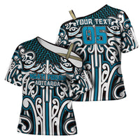Custom Aotearoa Ngati Porou Cross Shoulder Shirt Maori Tribal Pattern Mix Poutama LT05 - Polynesian Pride