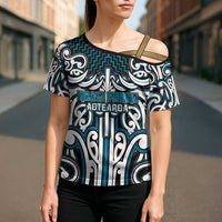 Custom Aotearoa Ngati Porou Cross Shoulder Shirt Maori Tribal Pattern Mix Poutama LT05 - Polynesian Pride