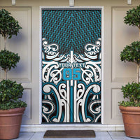 Custom Aotearoa Ngati Porou Door Cover Maori Tribal Pattern Mix Poutama