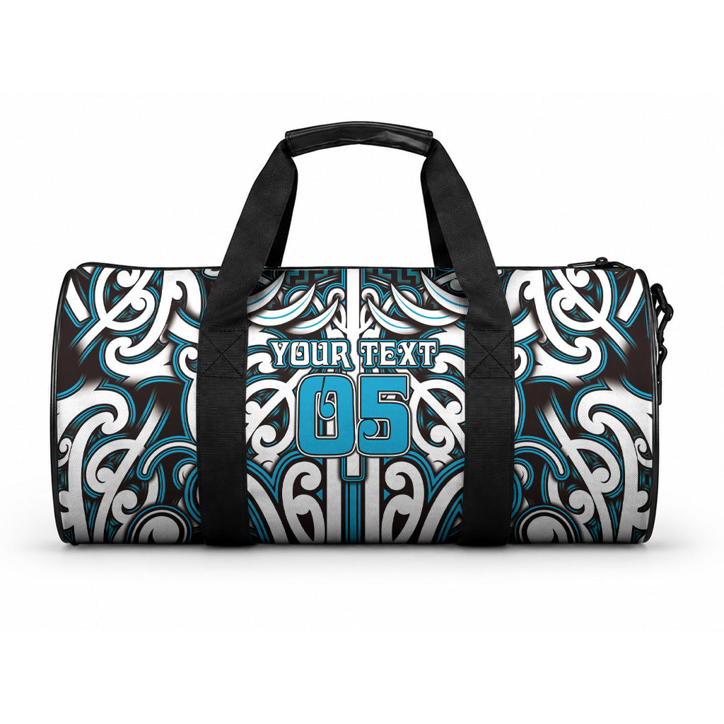Custom Aotearoa Ngati Porou Duffle Bag Maori Tribal Pattern Mix Poutama LT05 One size Blue - Polynesian Pride