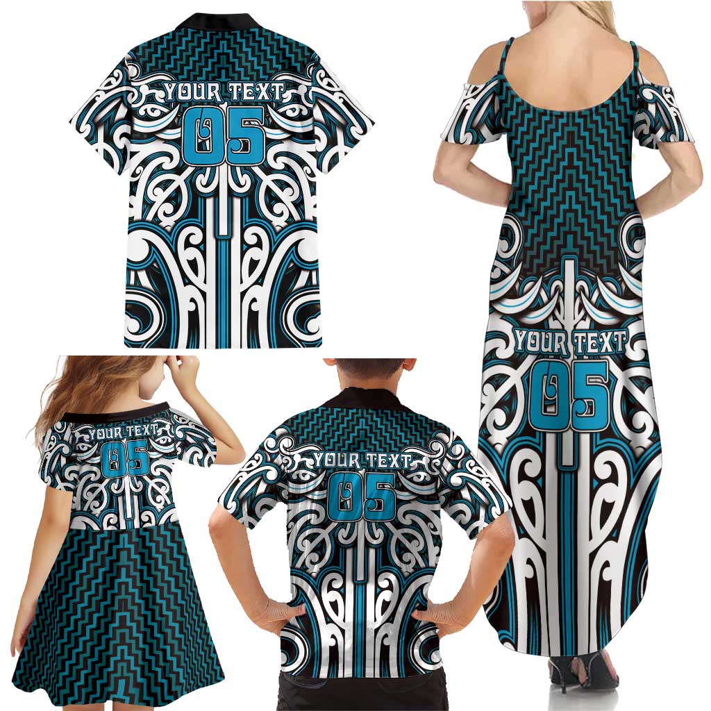 Custom Aotearoa Ngati Porou Family Matching Summer Maxi Dress and Hawaiian Shirt Maori Tribal Pattern Mix Poutama LT05 - Polynesian Pride