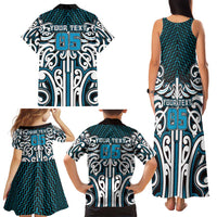 Custom Aotearoa Ngati Porou Family Matching Tank Maxi Dress and Hawaiian Shirt Maori Tribal Pattern Mix Poutama LT05 - Polynesian Pride