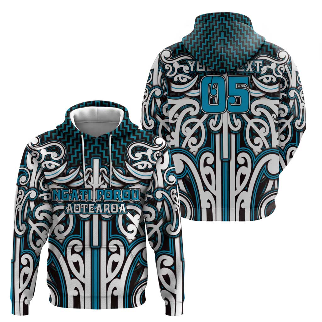 Custom Aotearoa Ngati Porou Hoodie Maori Tribal Pattern Mix Poutama
