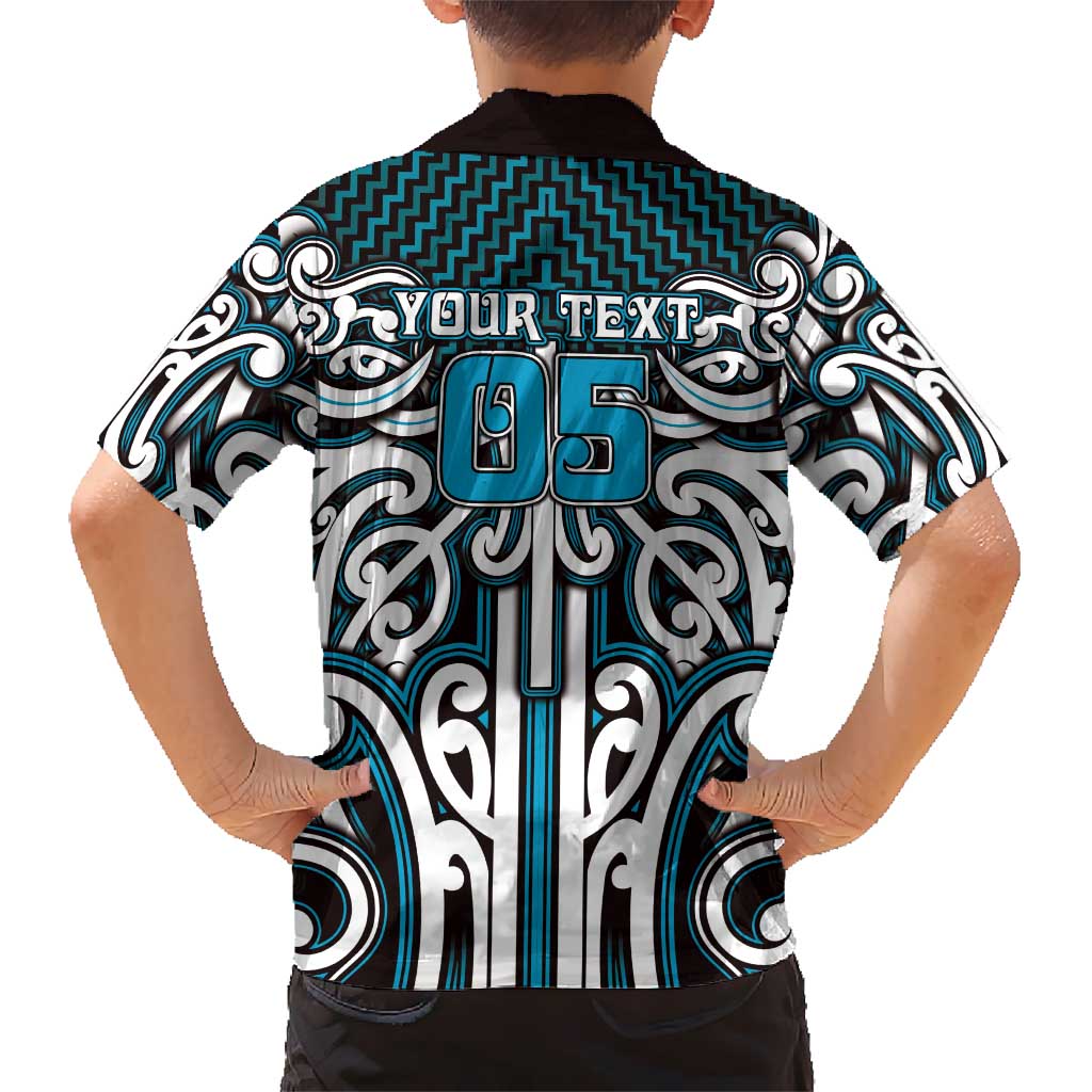 Custom Aotearoa Ngati Porou Kid Hawaiian Shirt Maori Tribal Pattern Mix Poutama