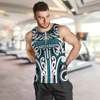 Custom Aotearoa Ngati Porou Men Tank Top Maori Tribal Pattern Mix Poutama LT05 Blue - Polynesian Pride