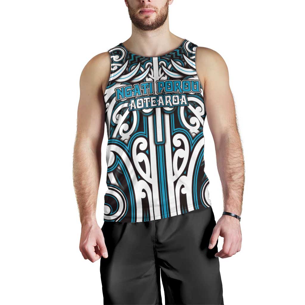 Custom Aotearoa Ngati Porou Men Tank Top Maori Tribal Pattern Mix Poutama LT05 - Polynesian Pride