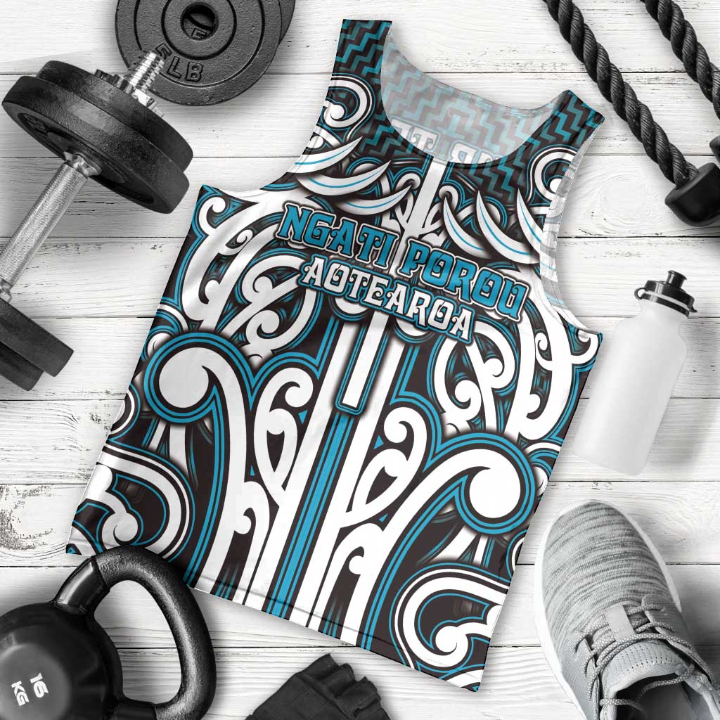 Custom Aotearoa Ngati Porou Men Tank Top Maori Tribal Pattern Mix Poutama LT05 - Polynesian Pride