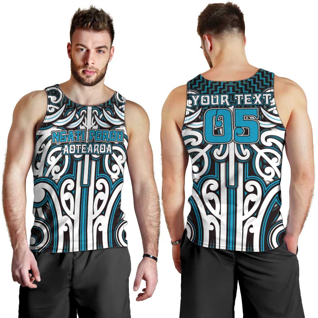 Custom Aotearoa Ngati Porou Men Tank Top Maori Tribal Pattern Mix Poutama LT05 - Polynesian Pride