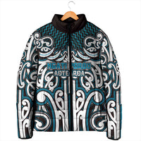 Custom Aotearoa Ngati Porou Padded Jacket Maori Tribal Pattern Mix Poutama
