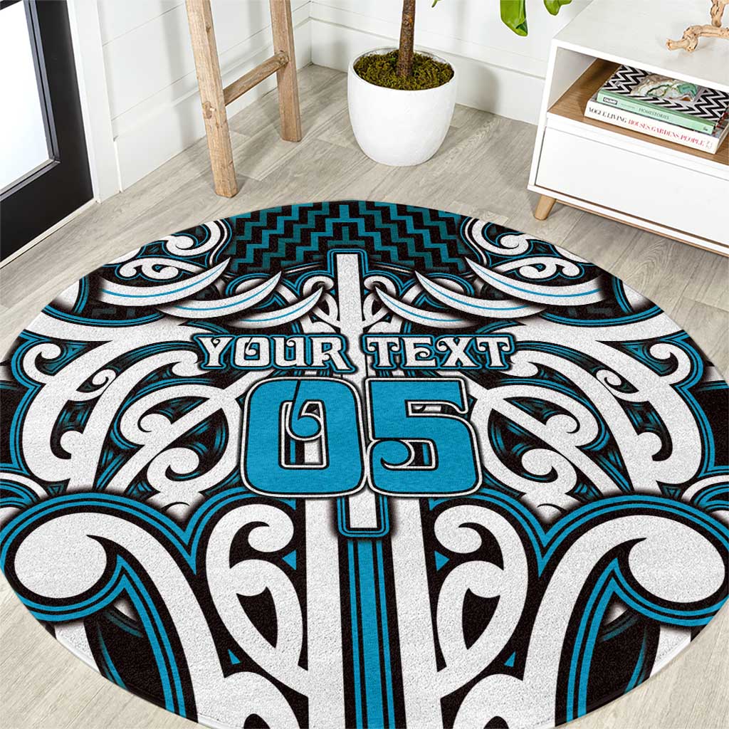 Custom Aotearoa Ngati Porou Round Carpet Maori Tribal Pattern Mix Poutama