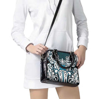 Custom Aotearoa Ngati Porou Shoulder Handbag Maori Tribal Pattern Mix Poutama