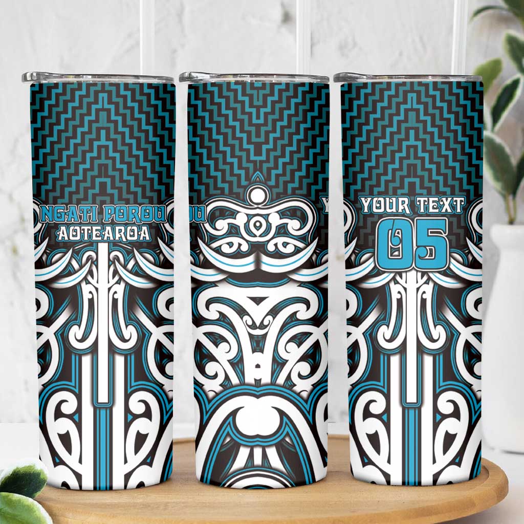 Custom Aotearoa Ngati Porou Skinny Tumbler Maori Tribal Pattern Mix Poutama LT05 - Polynesian Pride