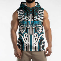 Custom Aotearoa Ngati Porou Sleeveless Hoodie Maori Tribal Pattern Mix Poutama